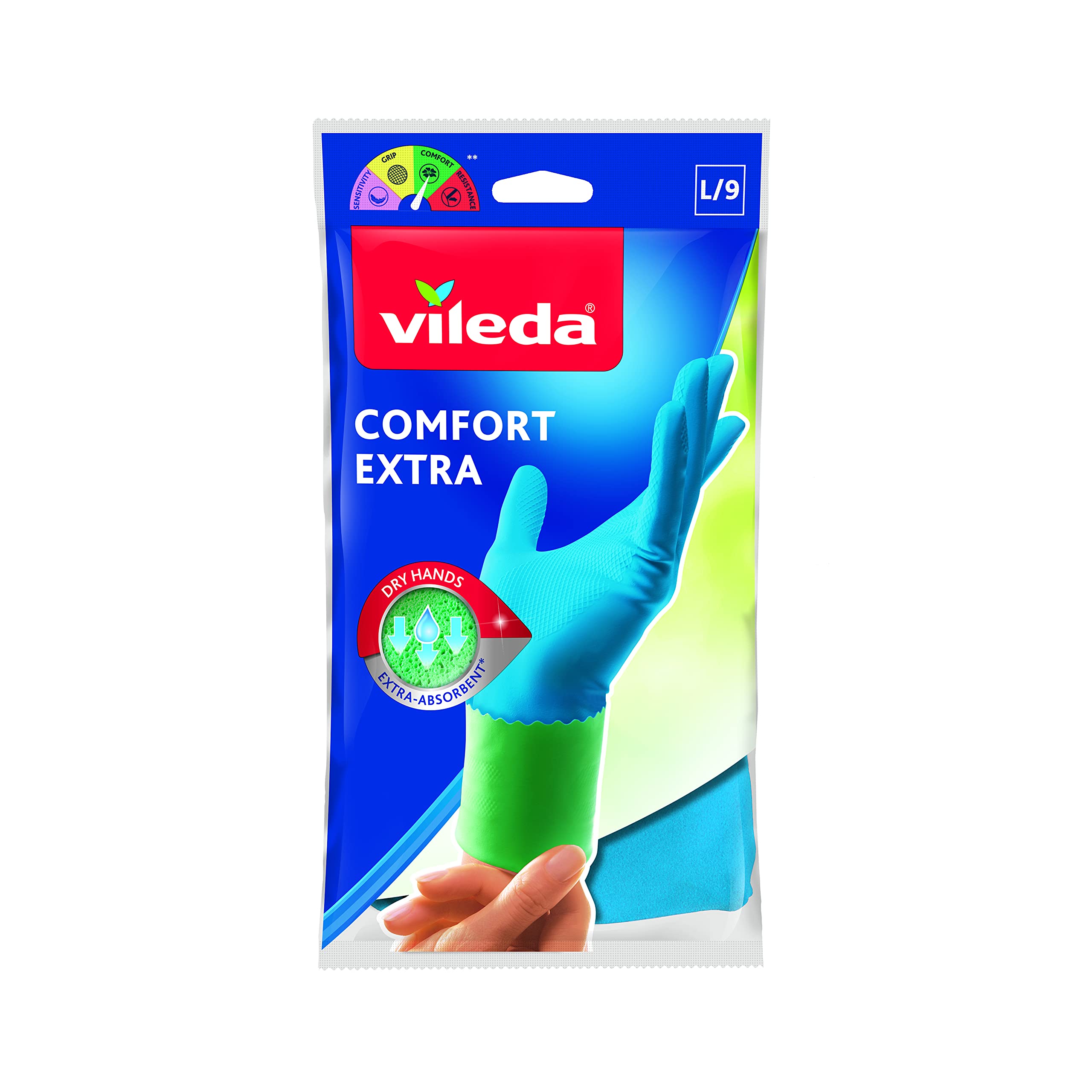 Vileda 1500467 Comfort & Care Rubber Gloves – Perfect Protection and Comfortable for Your Hands