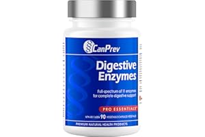 CanPrev - Digestive Enzymes Supplement, 90 Capsules 30-Day Supply - Full Spectrum of 11 Digestive Enzymes for Stomach Gas, Di