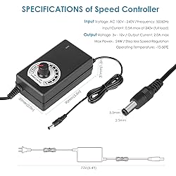 Qirssyn 120mm AC Powered Fan with Vriable Speed
