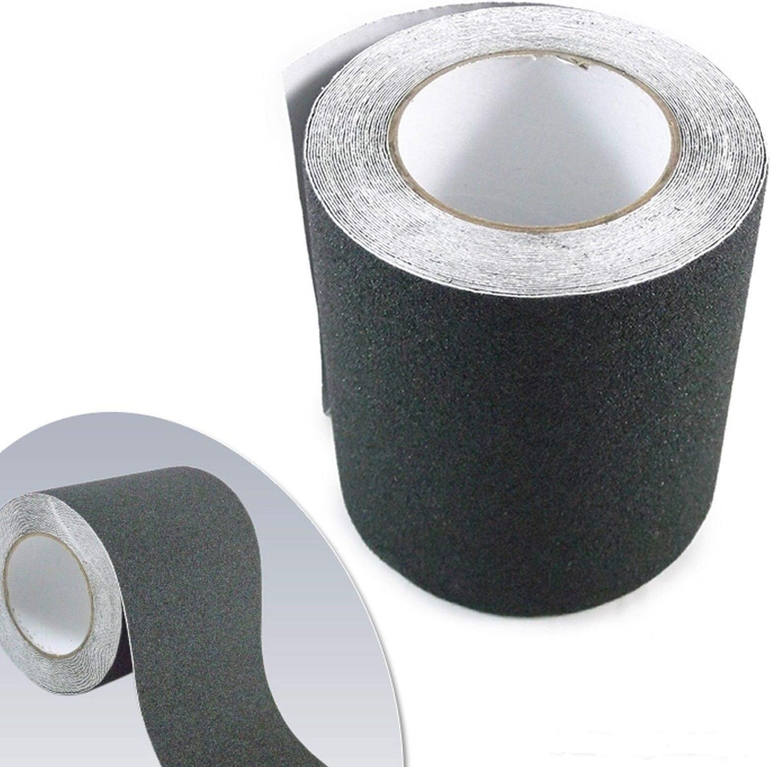THREEMOM Safety Non Skid Tape Anti Slip Tape Sticker Grip Safe Grit 6" x 30' Black Roll