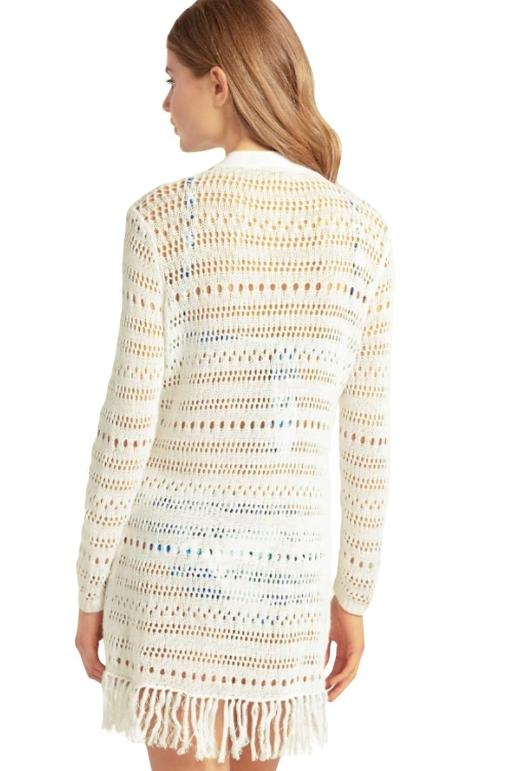 boldgal women's western short crochet beach dress (white)