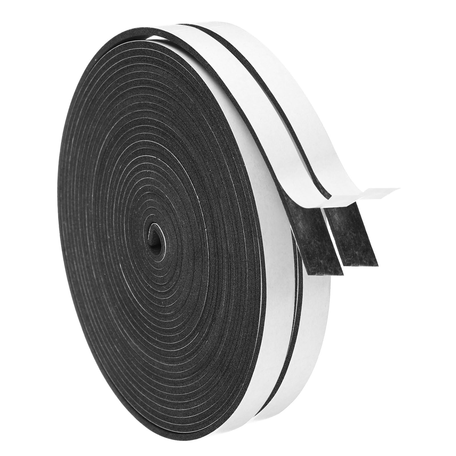 PATIKIL Weather Stripping Door Seal, 2 Roll 5m/16ft Sealing Foam Tape Single Sided Strip for Window Door Insulation, Black (3/8 Inch x 3/32 Inch x 16Ft)