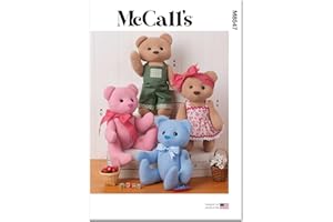 McCall's M8547OS Soft Fleece Button Jointed Bear with Clothes Sewing Pattern Packet, Design Code M8547, Sizes One Size