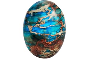 rockcloud Oval Cabochon Flatback Semi-precious Stones Sea Sediment Jasper for Jewelry Making