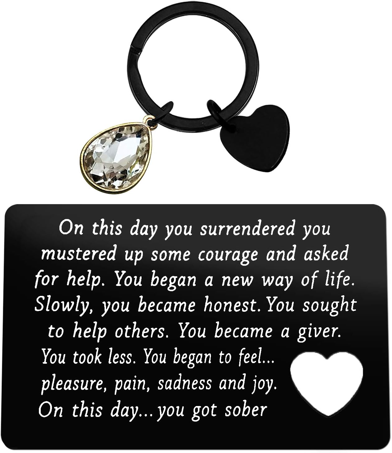 Sobriety Gift Addiction Recovery Gift Engraved Sobriety Wallet Insert Card AA Gift NA Gift 12 Step Gifts Alcoholics Anonymous AA Recovery Sobriety Gifts for Men Women