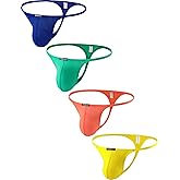 Hanhepee Men's Sexy Thong Pouch Underwear Low Rise G-String