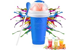 LEUAXMY Slushy Cup Slushie Cup Maker Squeeze,TIK TOK Shake Frozen Magic Maker Quick Squeeze Cups Homemade Summer DIY Milk Ice Cream Maker (BLUE)