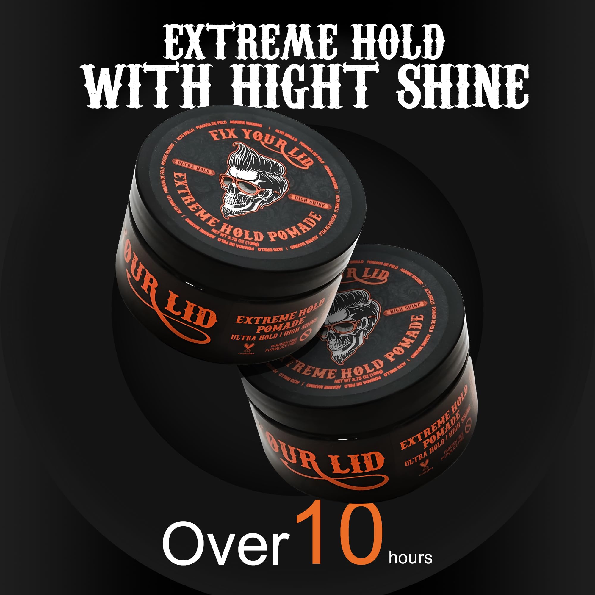 Fix Your Lid Extreme Hold Hair Pomade For Men - High Shine Water Based Hair Gel 3.75 oz - Easy To Wash Out