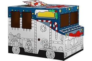 Bankers Box at Play Large Color in Holiday Truck Playhouse, Cardboard Playhouse and Life Size Craft Activity for Kids and Families