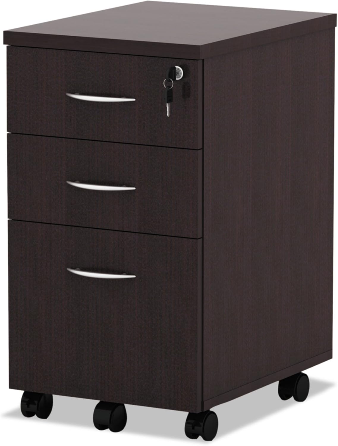 Alera ALE Valencia Mobile B/B/F Pedestal File, 15 7/8 x 20 1/2 x 28 3/8, Espresso: Furniture & Decor
