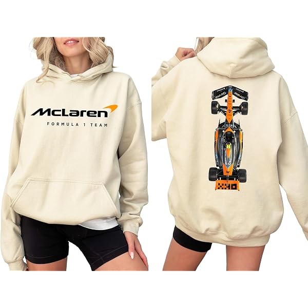 Felpa Con Cappuccio McLaren Racing F1 - Bianco, Grigio, Blu, Nuova Con Etichette