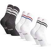 DANISH ENDURANCE Athletic Tennis Socks for Women & Men, Performance Socks, Crew Length, Breathable, 3 or 6-Packs