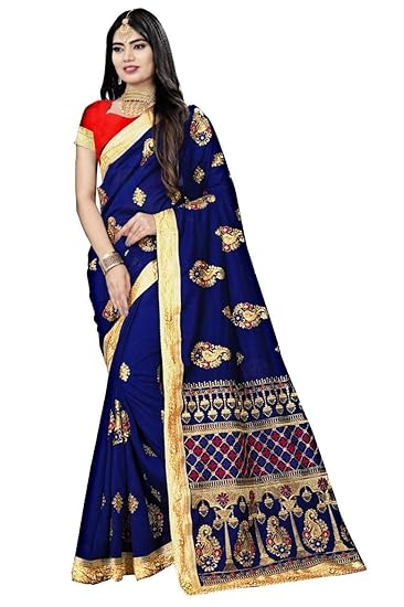 Yashika Fashion New Blue Color Georgette With Embroidery Party Wear Saree