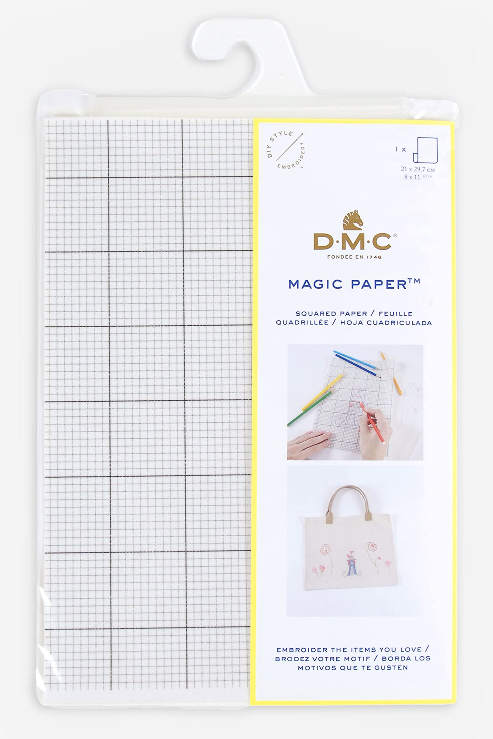 DMC Magic Paper mediuma4 Water Soluble Sheet, Paper, White, 21 x 0.02 x 29.5 cm