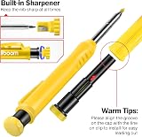 Hiboom 2 Pack Carpenter Pencil with 14 Refills Long Nosed Sharpener Black Yellow view 4