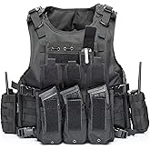 BOMTURN Tactical Airsoft Vest Upgrade Adjustable Modular Paintball Vest Outdoor Fit Adult
