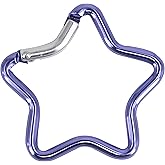 Star Carabiner, Star Shaped Climbing Buckle, Aluminum Alloy Heavy Duty Keyring Hook for Camping Fishing Hiking Traveling Aluminum Key Chain Clip Accessories (Blue)