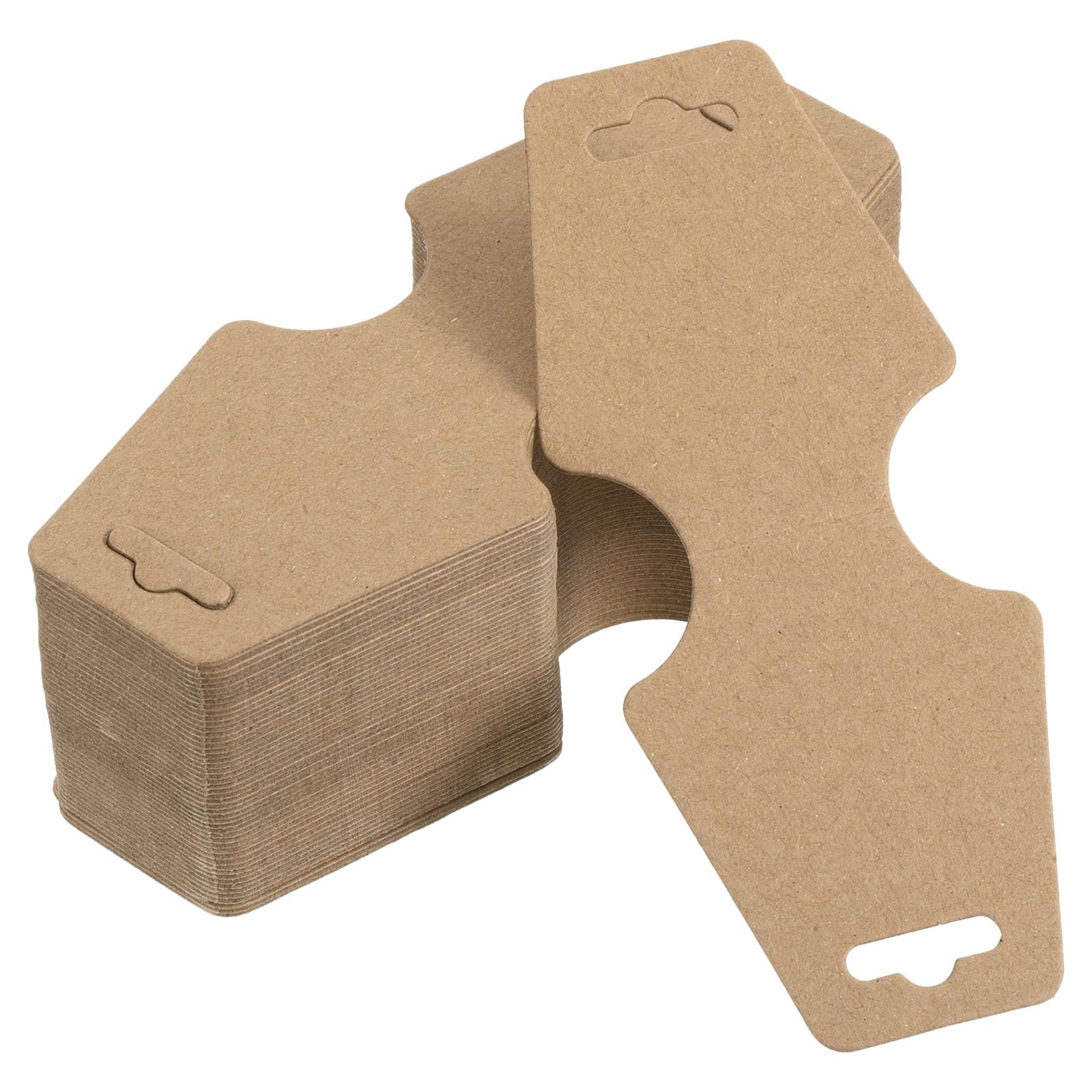 PATIKIL Bracelet Display Cards, 200 Pack Necklace Display Cards Jewelry Cards for Selling Paper Hang Tags Card Hanging Earring Hair Ties, Brown