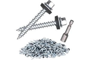 LAKAPRE Metal Roofing Screws 300PCS10x1-1/2inch, Hex Head Sheet Metal Roof Screw with EPDM Washer Replacement for Corrugated Roofing