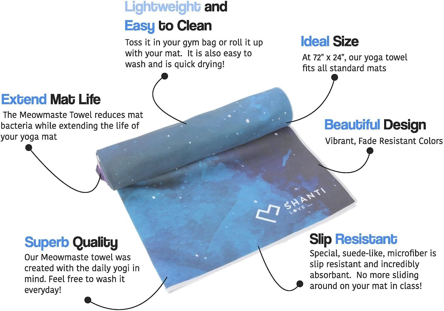 Non Slip Machine Washable Sweat Absorbent Shanti Love Meowmaste Yoga Towel Super Soft And Luxurious Suede Microfiber Hot Yoga Mat Towel Towels Yoga Fcteutonia05 De