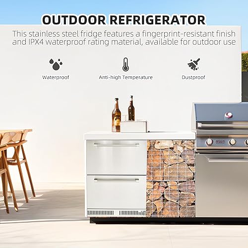 KOKEBREN 24 inch Undercounter Refrigerator, Outdoor