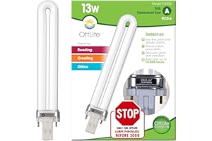 OttLite 13W Replacement Tube Light Bulb with Magnetic Ballast Bulb - Compact Fluorescent Light Replacement for Lamps Purchased Before 2008, Natural Daylight, Low Heat & Glare Type A Light Bulb…