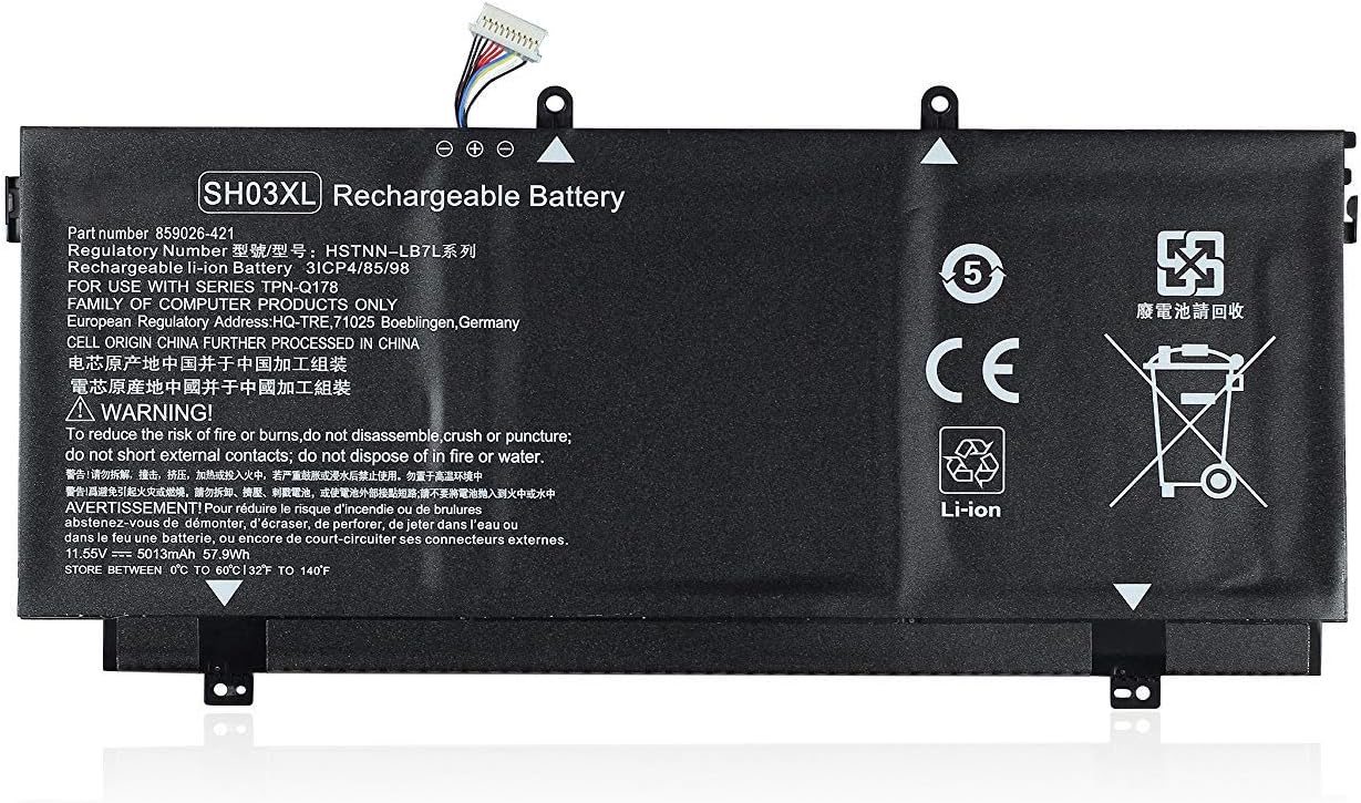 SH03XL TPN-Q178 Laptop Battery Replacement for HP Spectre X360 13-AC001NA AC013DX AC033DX AC037TU AC052NA AC028TU 13-AB0XX 13-AB001 13-AB099 13T-AB000 13-W000 13-W0XX 13-W003NO Series (11.55V 57.9Wh)