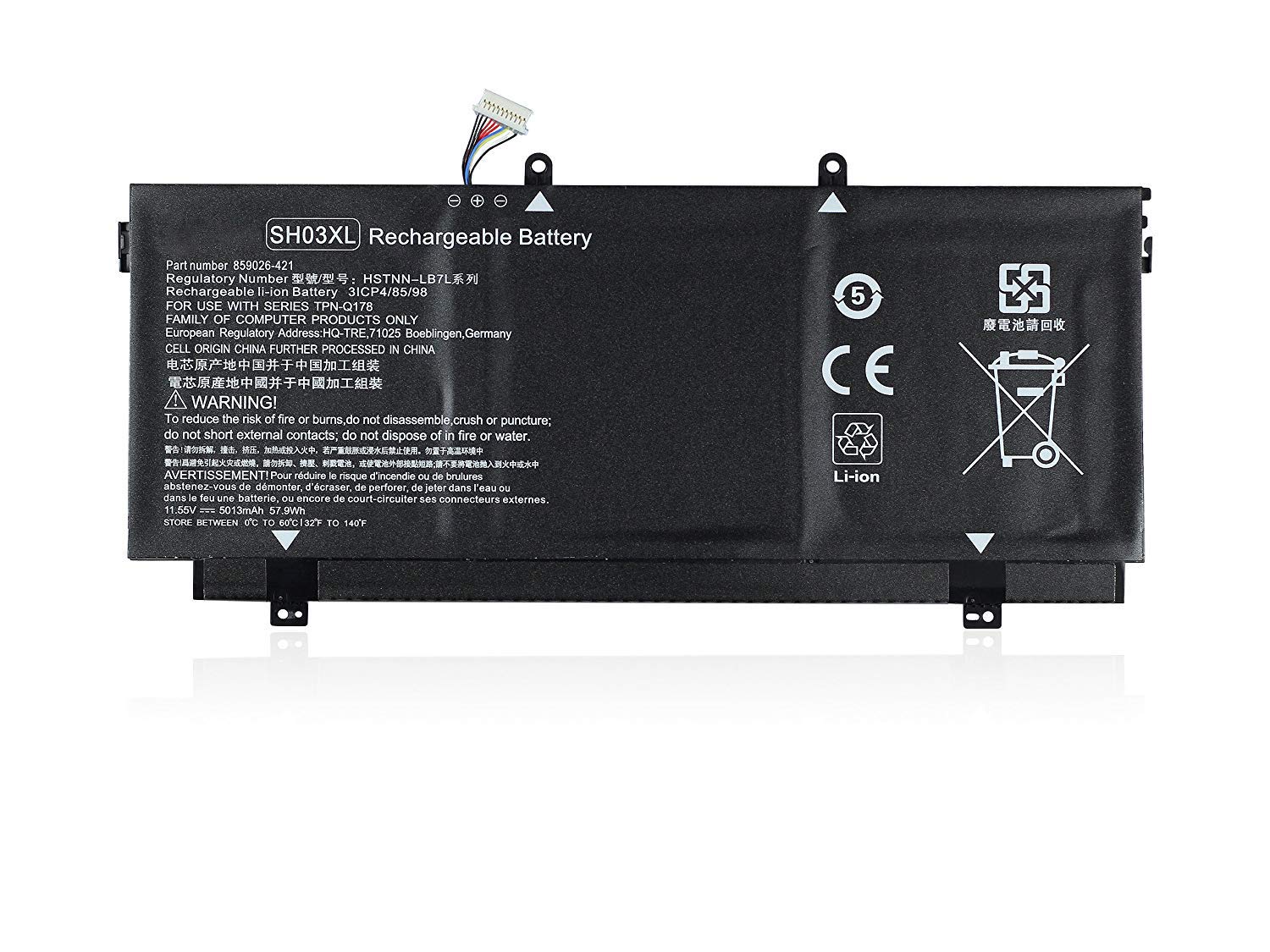 SH03XL TPN-Q178 Laptop Battery Replacement for HP Spectre X360 13-AC001NA AC013DX AC033DX AC037TU AC052NA AC028TU 13-AB0XX 13-AB001 13-AB099 13T-AB000 13-W000 13-W0XX 13-W003NO Series (11.55V 57.9Wh)