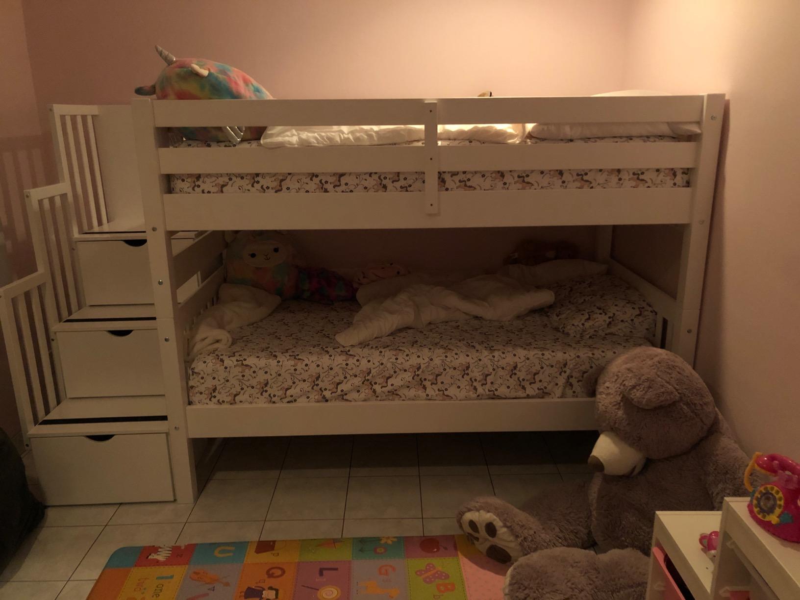 57/mo Finance Bedz King Stairway Bunk Beds Twin Over Twin with 3