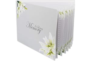 Customoffi Funeral Guest Book – Best for Memorial Service, Registry Book, Condolence and Bereavement Book – Classic and Elega