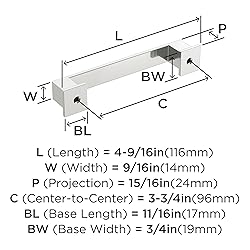 Amerock | Cabinet Pull | Polished Chrome | 3-3/4