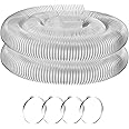 Flexible PVC Dust Collection Hose with Stainless Steel Hose Clamps Clear Vacuum Hose Dust Collection Fittings Dust Collector Accessories for Woodworking (6 Inch, 10 ft)