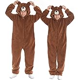 HSCTEK Luxury Double-sided Flannel Fleece Child Bear Onesies with Hoodie