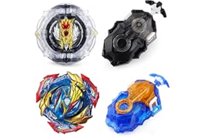 OWENKELNG Bey Burst Gyro Toy Set Metal Fusion Attack Top Grip Toy Blade Set Game 2 Top Burst Gyros 2 Two-Way Launcher Great Birthday Gift for Boys Children Kids 6 8 10+