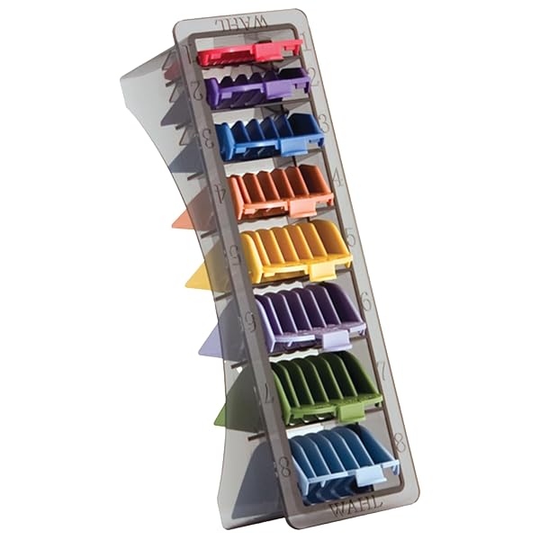 WAHL PROFESSIONAL BLISTERED 1-8 CUTTING GUIDES, COLOR-CODED CLIPPER GUARD ATTACHMENTS, DURABLE AND EASY TO USE