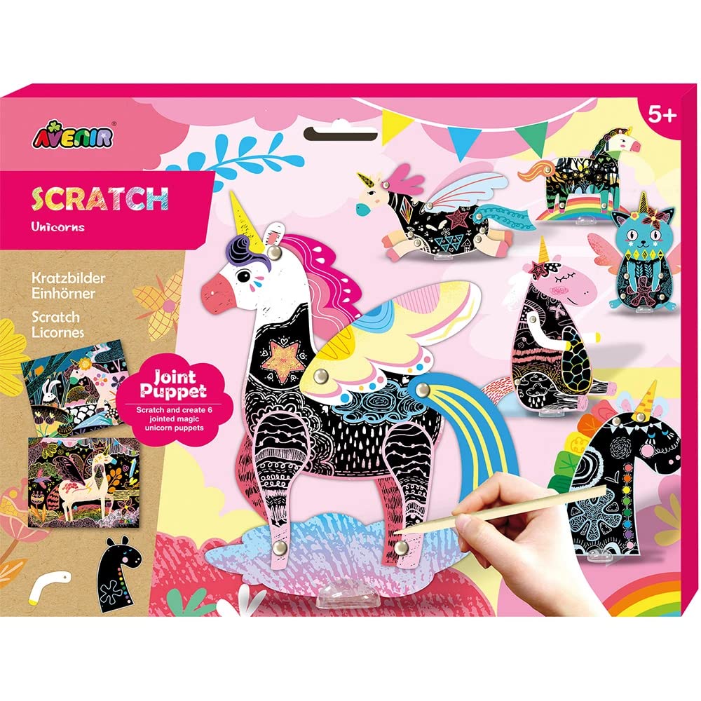 Avenir CH191683 Scratch Jointed Puppet Unicorn, Mixed Colours
