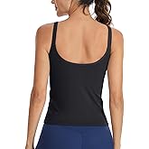 ATTRACO Ribbed Workout Tank Tops for Women with Built in Bra Yoga U Back Crop Top Tight Fit Gym