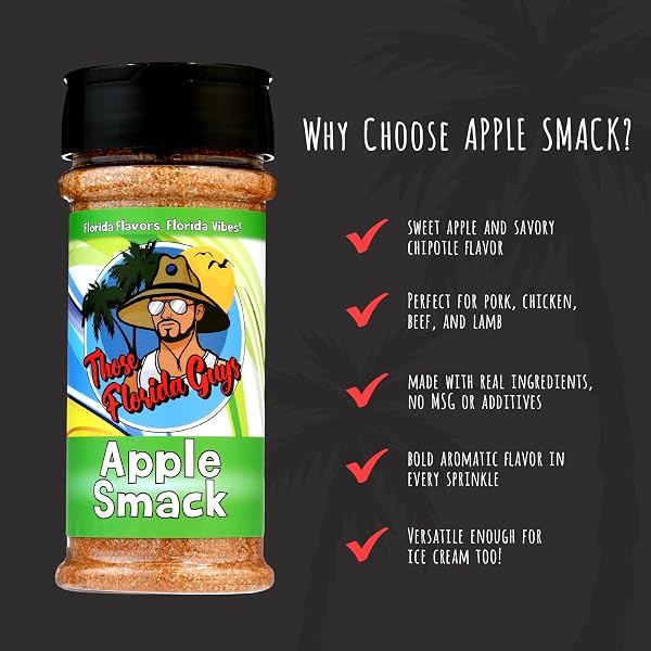 APPLE SMACK SEASONING AND RUB, 150G – SWEET & SAVORY APPLE CHIPOTLE BLEND WITH TART FRUIT & AROMATICS – PERFECT SPICE FOR PORK, CHICKEN, BEEF, LAMB & EVEN ICE CREAM