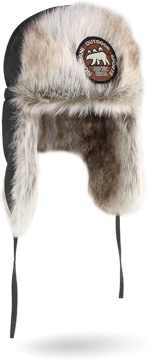 normani Unisex Wintermütze Winterkappe Arctic Ursa aus Synthetik-Pelz mit Ohren- und Nackenwärmer