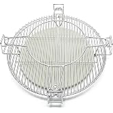 Cooking Grates with Ceramic Heat Deflectors System for Kamado Joe Classic | Multi-Level Flexible Grilling Rack for BGE, Large Big Green Egg, Char-Griller Akorn Pit Boss, Louisiana Charcoal Grill