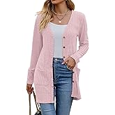 Witsmile Women’s 2025 Fall Fashion Cardigan Lightweight Soft Knit Cardigan for Women Long Sleeve Open Front Coat with Pockets