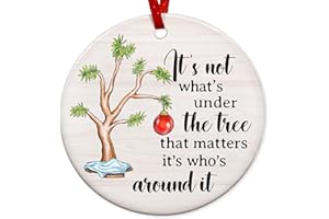 TEEZWONDER 2024 Christmas Ornaments, Christmas Tree Decoration Gifts for Women, Men, Coworkers Gifts on Christmas, Xmas Ornament for Family, Sister, Friends, Under Tree Christmas Decor Ceramic Ornament