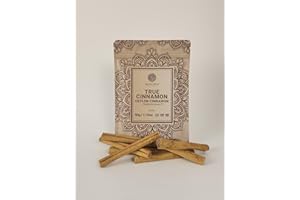 Source Fresh True Ceylon Cinnamon Sticks, Premium Quality Quills, 50g, Sri Lanka Origin
