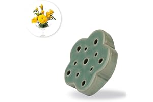 CLAYFLAG - Flower Frog, Handmade Floral Arrangement Ceramic Holder, Eco-Friendly Frogs for Flower Arranging(2.76") (Green)