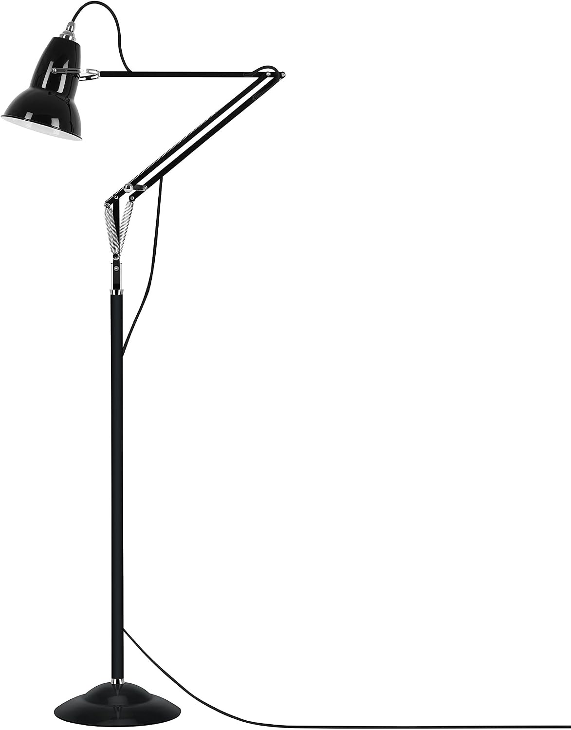 ANGLEPOISE Original 1227 Floor Lamp, Jet Black, Ideal Living Room or Reading Lamp, Braided Colour Cable - Image 3
