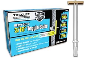 TOGGLER SNAPTOGGLE BA Toggle Anchor, Zinc-Plated Steel Channel, Made in US, 3/8" to 3-5/8" Grip Range, for 3/16"-24 UNC Faste