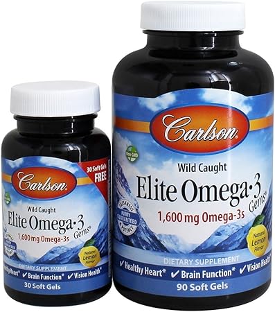 Amazon Com Carlson Elite Omega 3 Gemas 1600 Mg Acidos Grasos Omega 3 Incluyendo Epa Y Dha Noruego Suplemento De Aceite De Pescado Capturado Salvaje De Origen Sostenible Omega 3 Capsulas De Aceite De