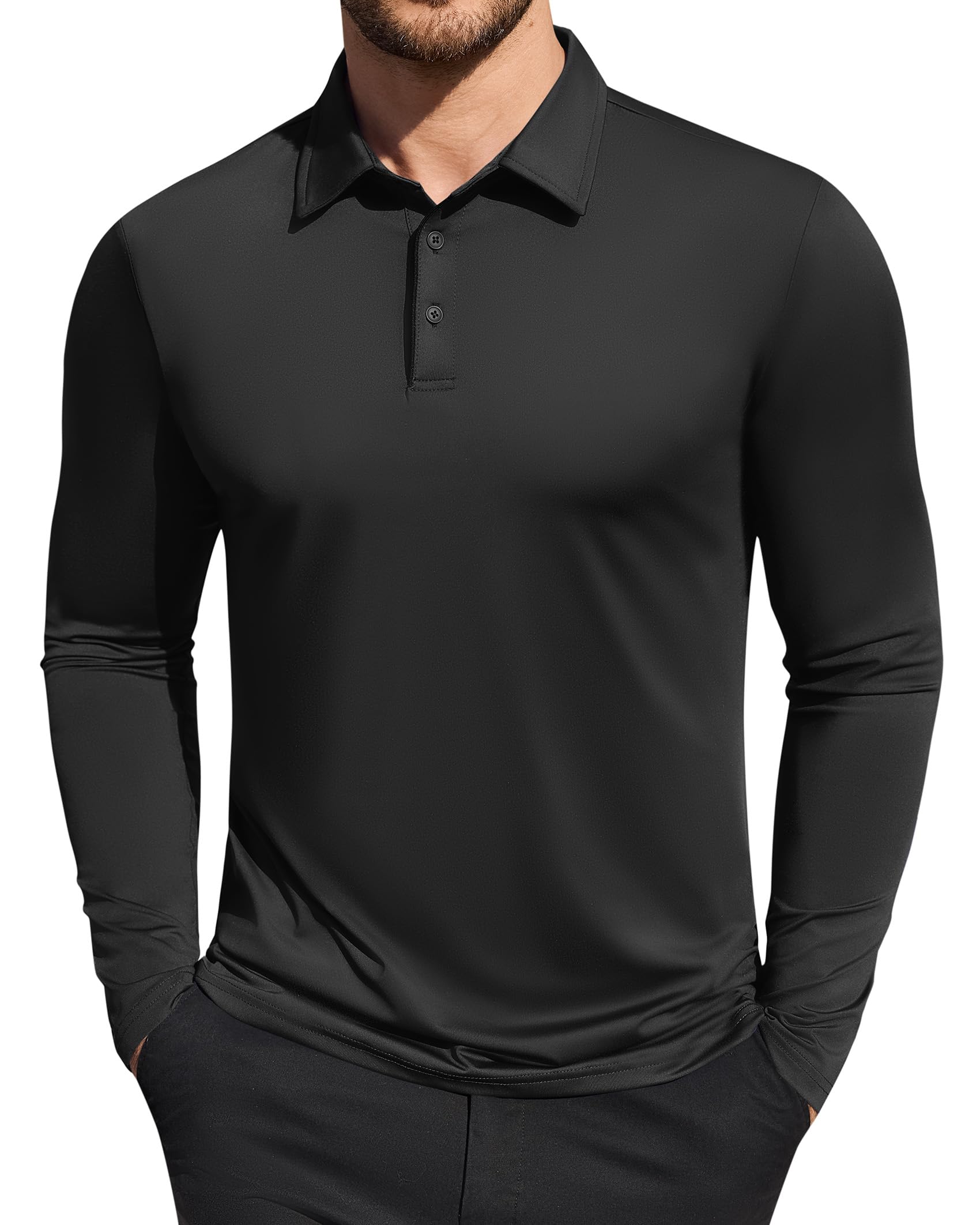 Photo 1 of *USED*
DEMEANOR Golf Shirts for Men Long Sleeve Dry Fit Lightweight Business Casual Athletic Classic Collared Polo Shirts Black XL