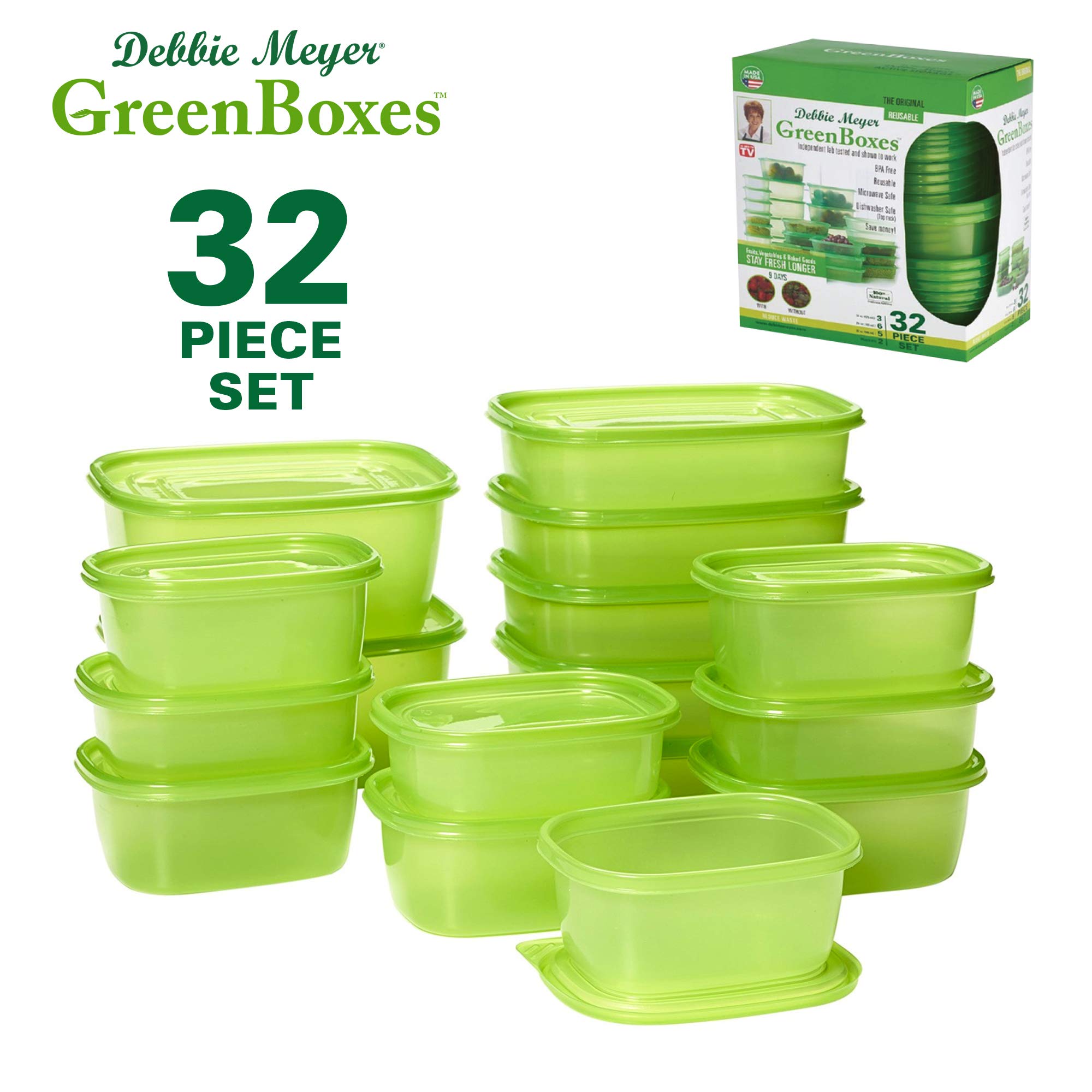 Debbie Meyer 5193541 Green Boxes Reusable Food Storage Containers 16Piece Set eBay