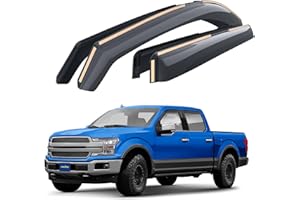 Goodyear Shatterproof in-Channel Window Deflectors for Ford F150 2015-2020 SuperCrew, Rain Guards, Window Visors, Vent Deflec